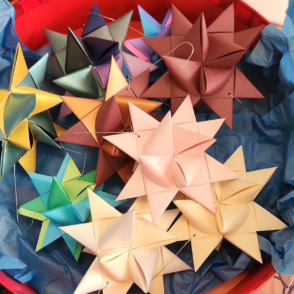 Colorful Origami Star Ornaments
